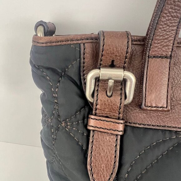 Fossil Key - Per Black  Quilted Nylon Handbag with Detachable Shoulder Strap - Picture 8 of 12